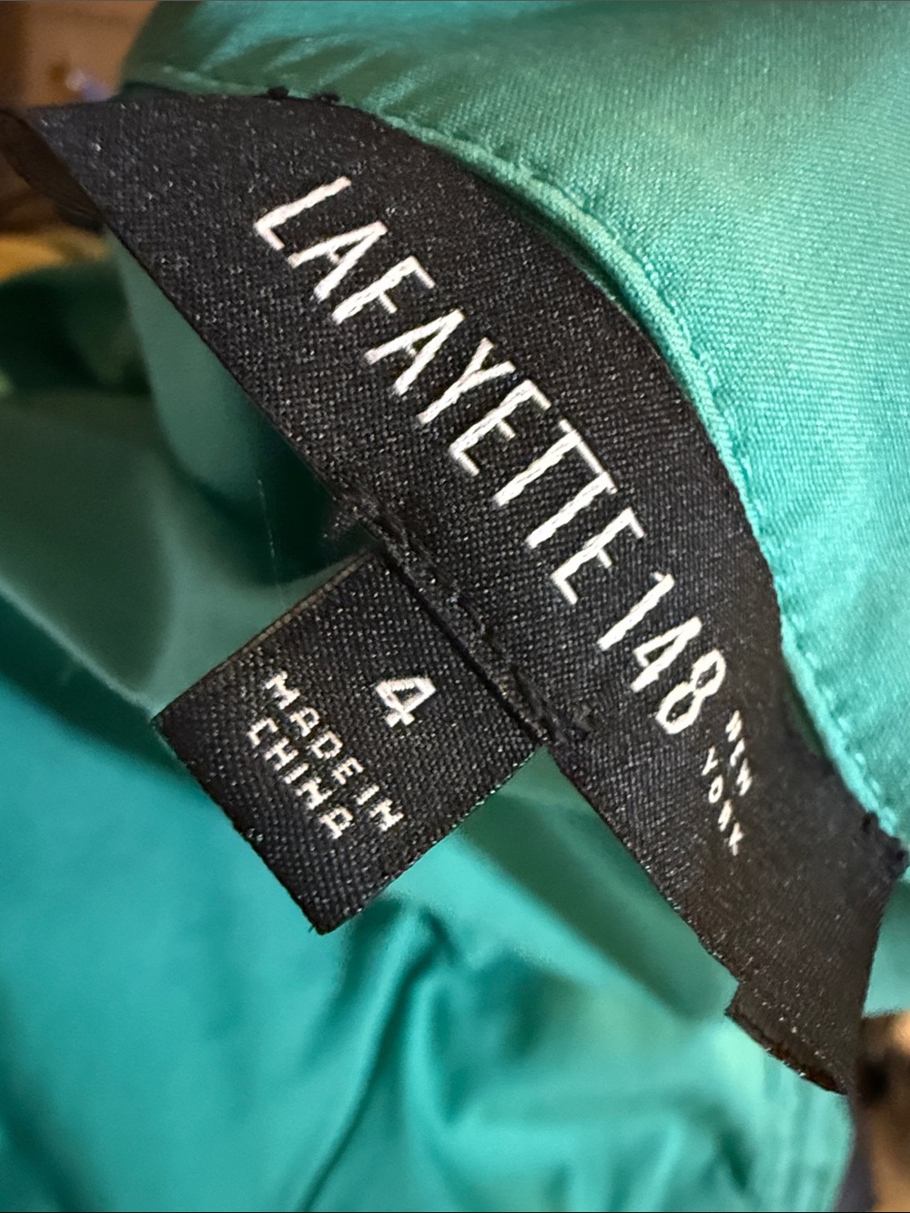 Lafayette 148 New York Ruched Front Button-Down Shirt - Teal - Picture 8 of 8